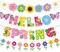 Spring Banner, NO-DIY Spring Decorations includes Hello Spring Banner, Spring Flower Garland and Spring Garland, Spring Party Decorations for Spring Easter Mantel Fireplace Hanging Decor
